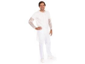 Besucherkittel Eco, PP-Vlies, Grösse L weiss, mit Druckknöpfen, 105 cm lang,