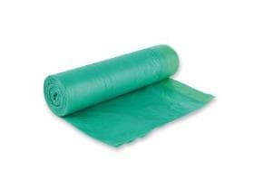 Abfallbeutel mit Zugband, 60 L, HDPE, grün, ca.12 my, Länge: 64 cm,
