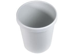 Papierkorb Helit, 30 Liter, lichtgrau, mit umlaufendem Griffrand