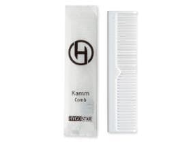 Kamm aus Kunststoff, weiss, Länge:13 cm, mit feinen und gröberen Zinken