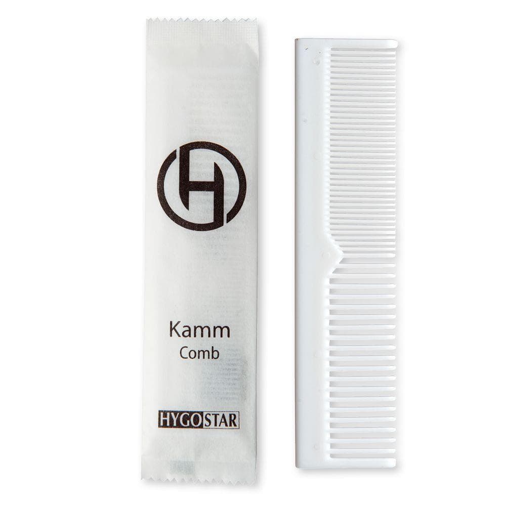 Kamm aus Kunststoff, weiss, Länge:13 cm, mit feinen und gröberen Zinken