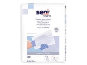 Seni Waschhandschuh,foliert,16,5 × 23 cm saugfähig, zum einmaligen Gebrauch