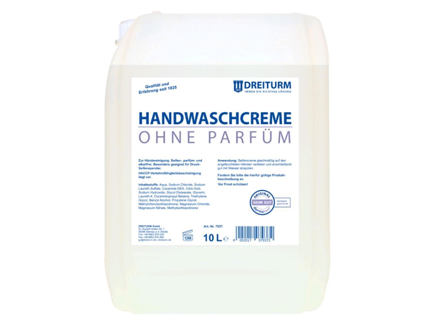 Seifencreme Neutral, hautmilde Handwaschcreme, parfüm - und alkalifrei