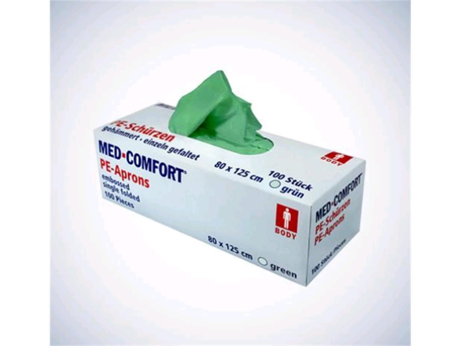 Med-Comfort PE-Schürze light, einzeln gefaltet, 80 x 125 cm, grün