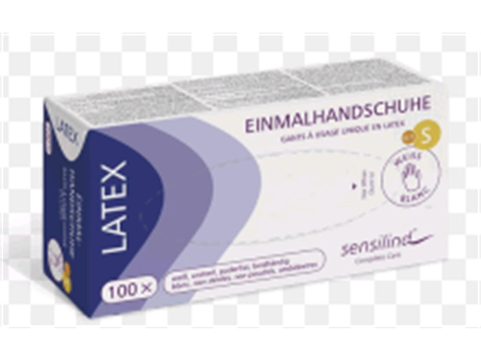 Handschuhe Latex Grösse S, ungepudert, weiss, Marke Sensilind
