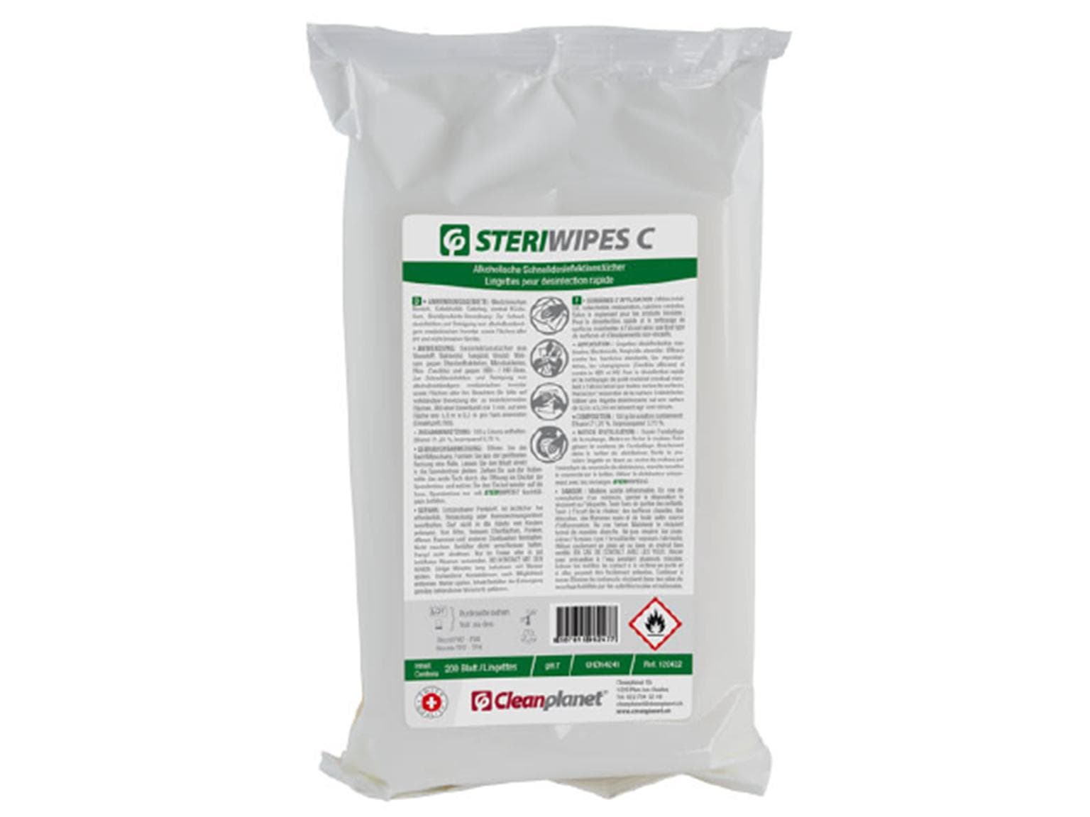 Steriwipes C Desinfektionstuch für Oberflächen, Nachfüllbeutel à 200 Tücher