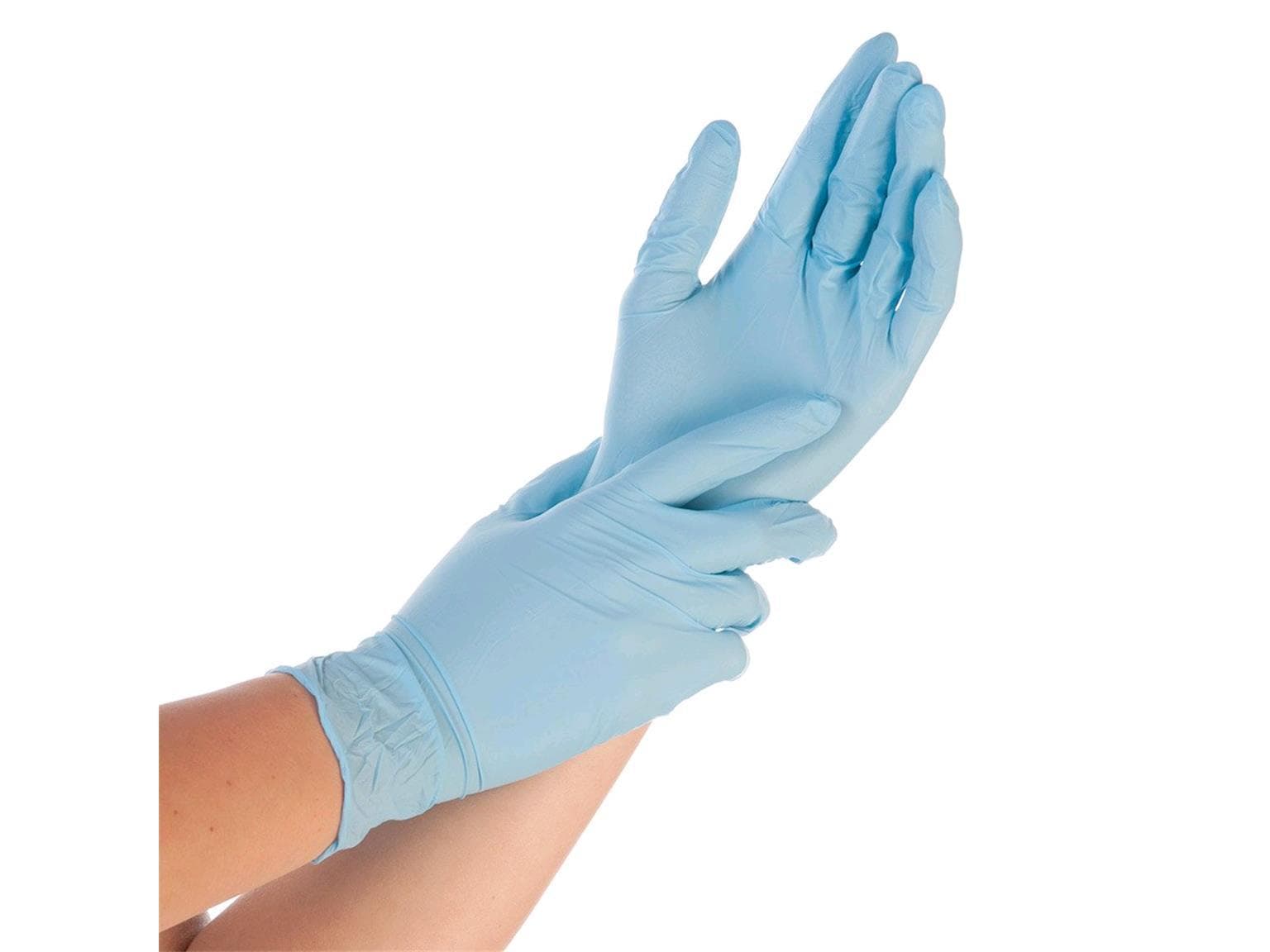Nitril-Handschuhe, Grösse XL, puderfrei, blau, Länge 24 cm