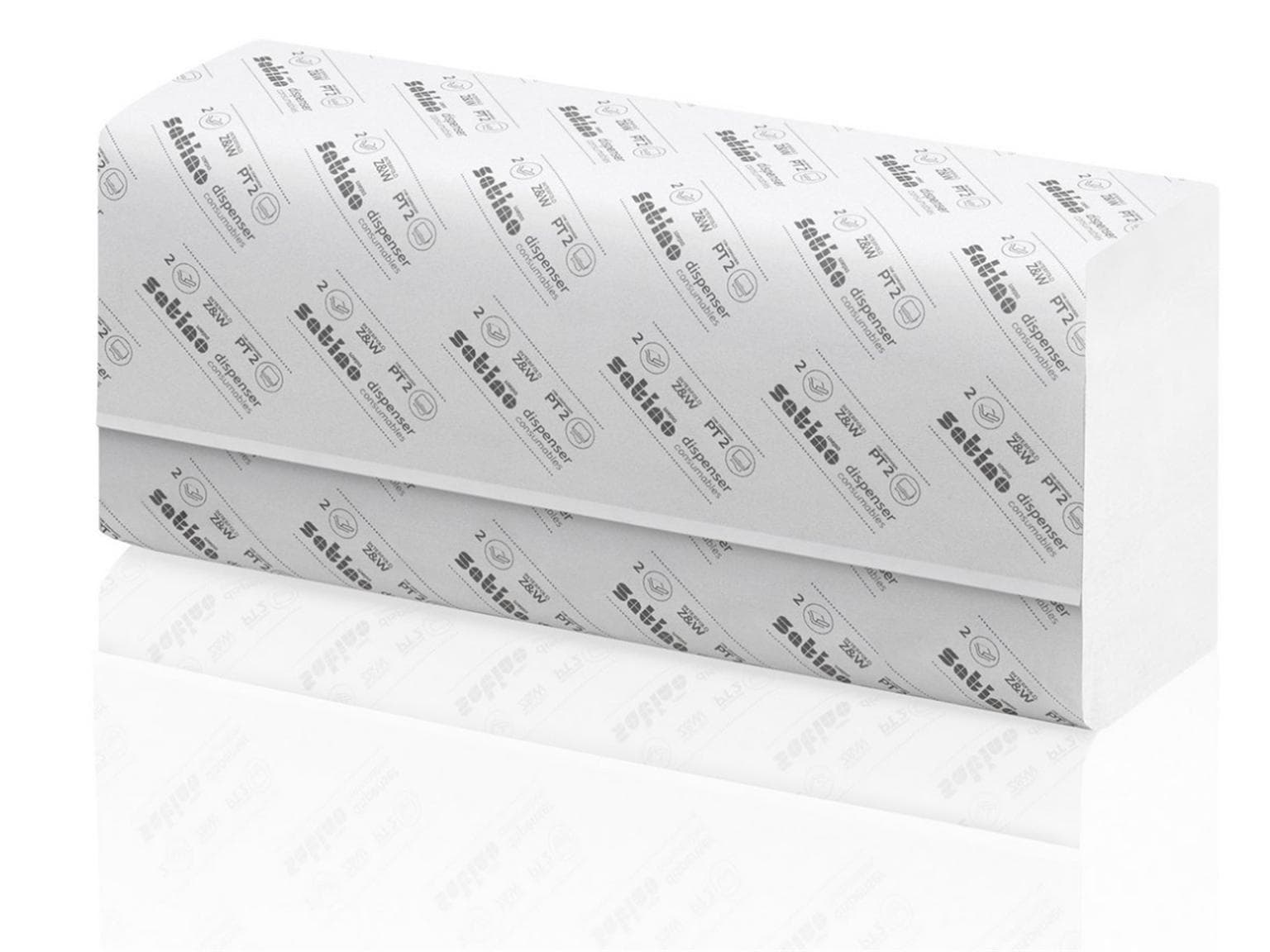 Falthandtücher Prestige hochweiss Z-Falz, 100% Zellstoff, 2-lagig,