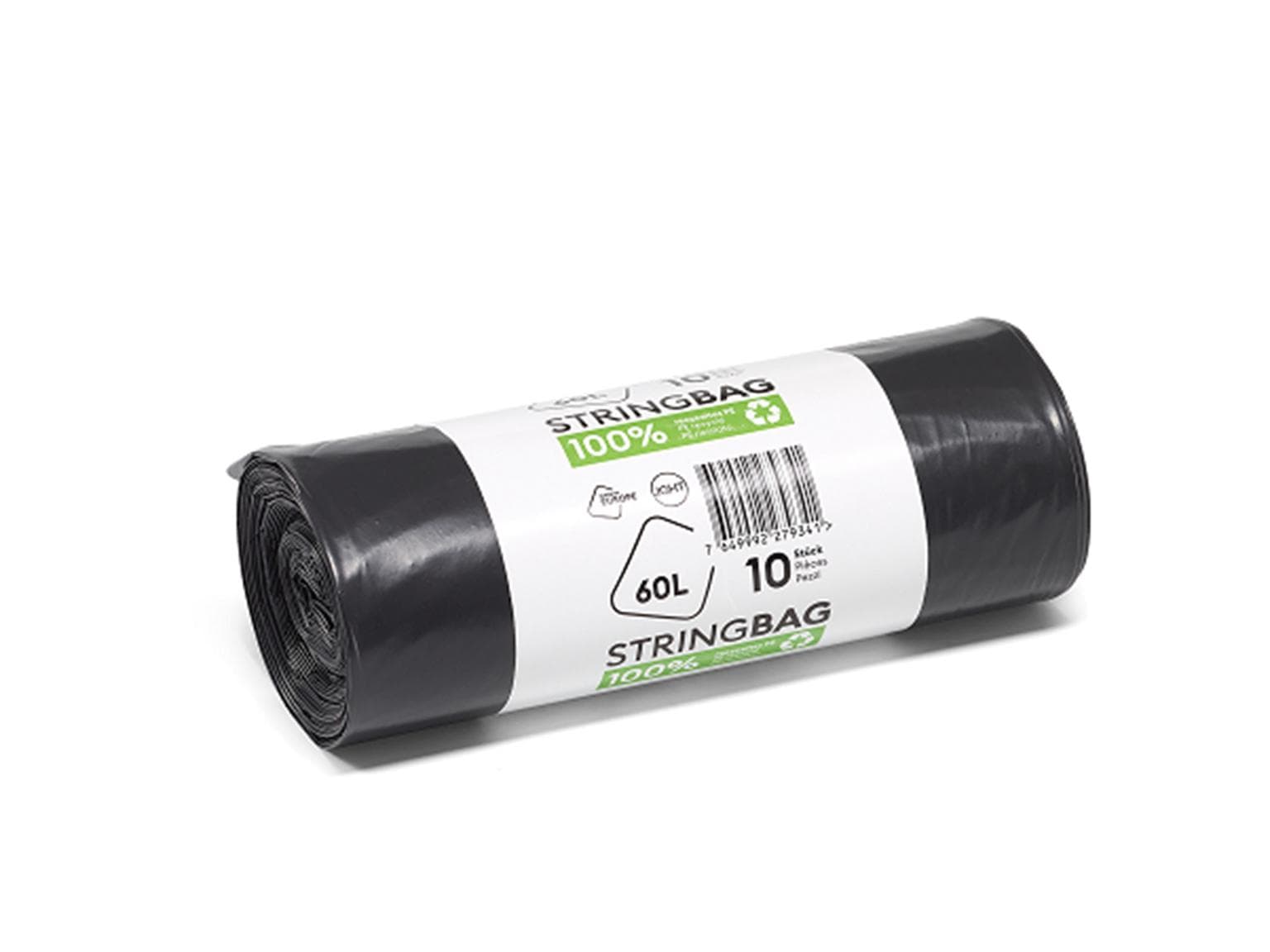 Abfallsäcke Budget 60Lt Recycling 300/270 x 1'000 mm, mit Verschlussband