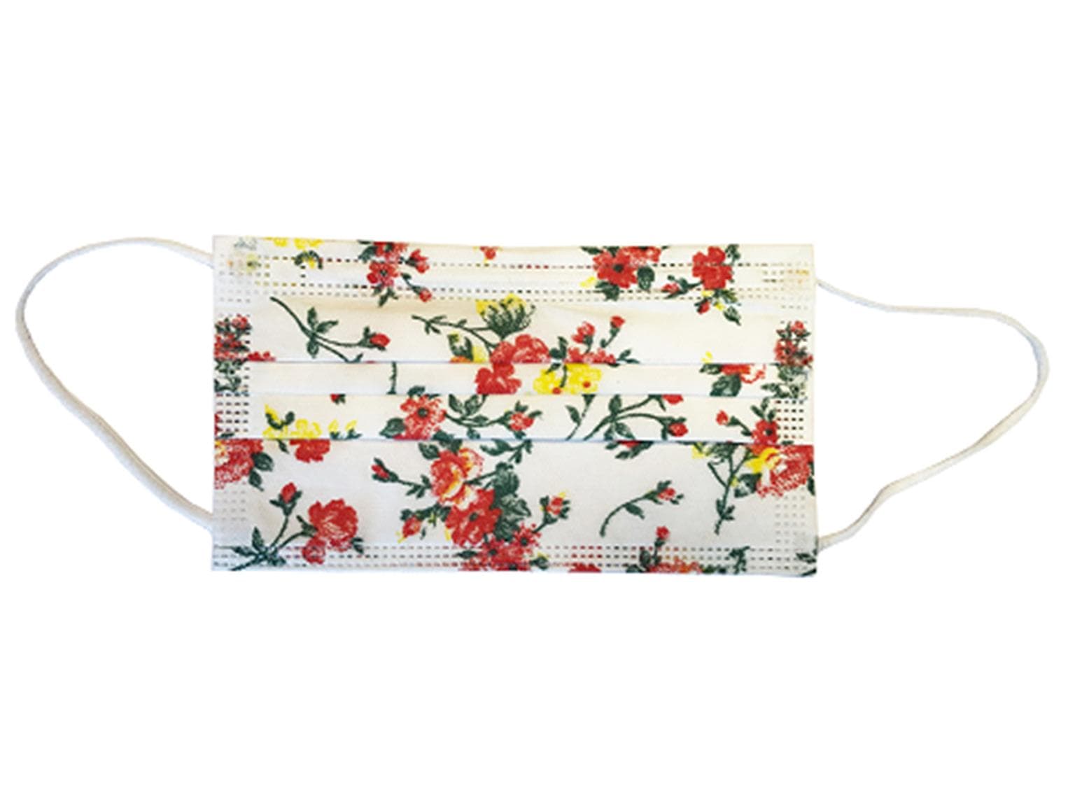 Mundschutzmasken 3-lagig, "Frühling", Typ IIR, PP-Vlies, weisse Gummibänder,
