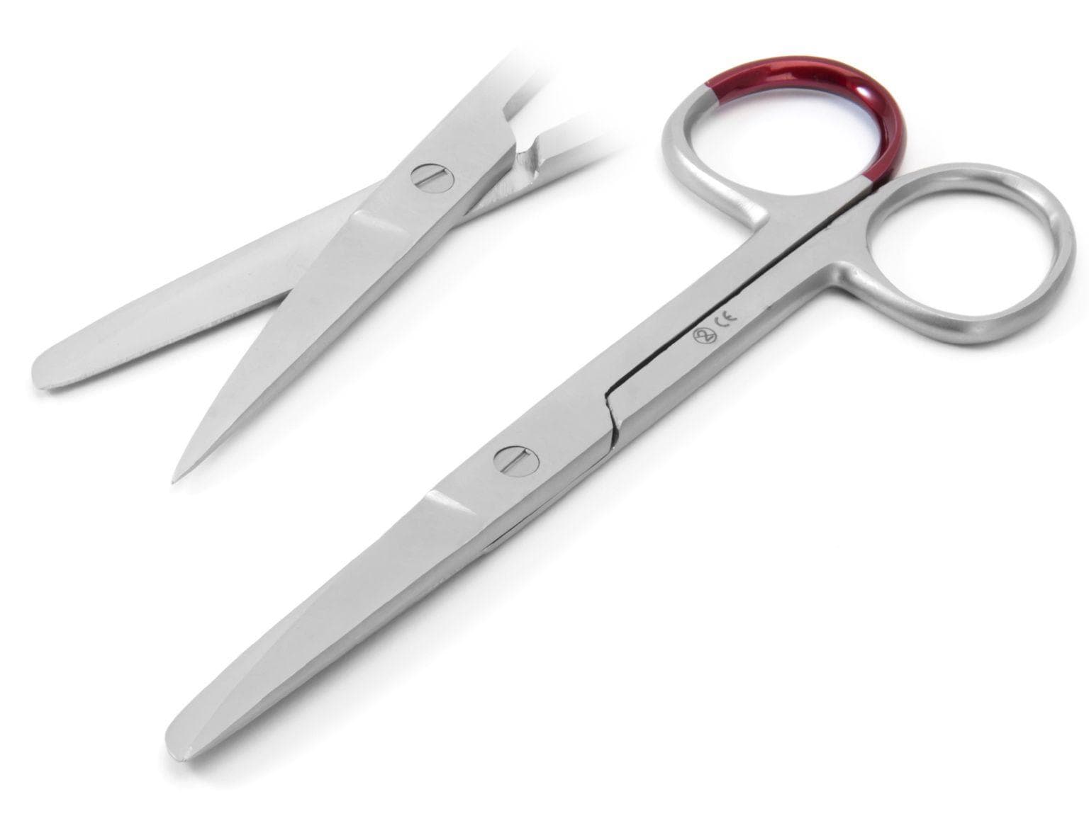 Sterile Chirurgische Schere, 13 cm, gerade, einzeln verpackt, spitz/stumpf