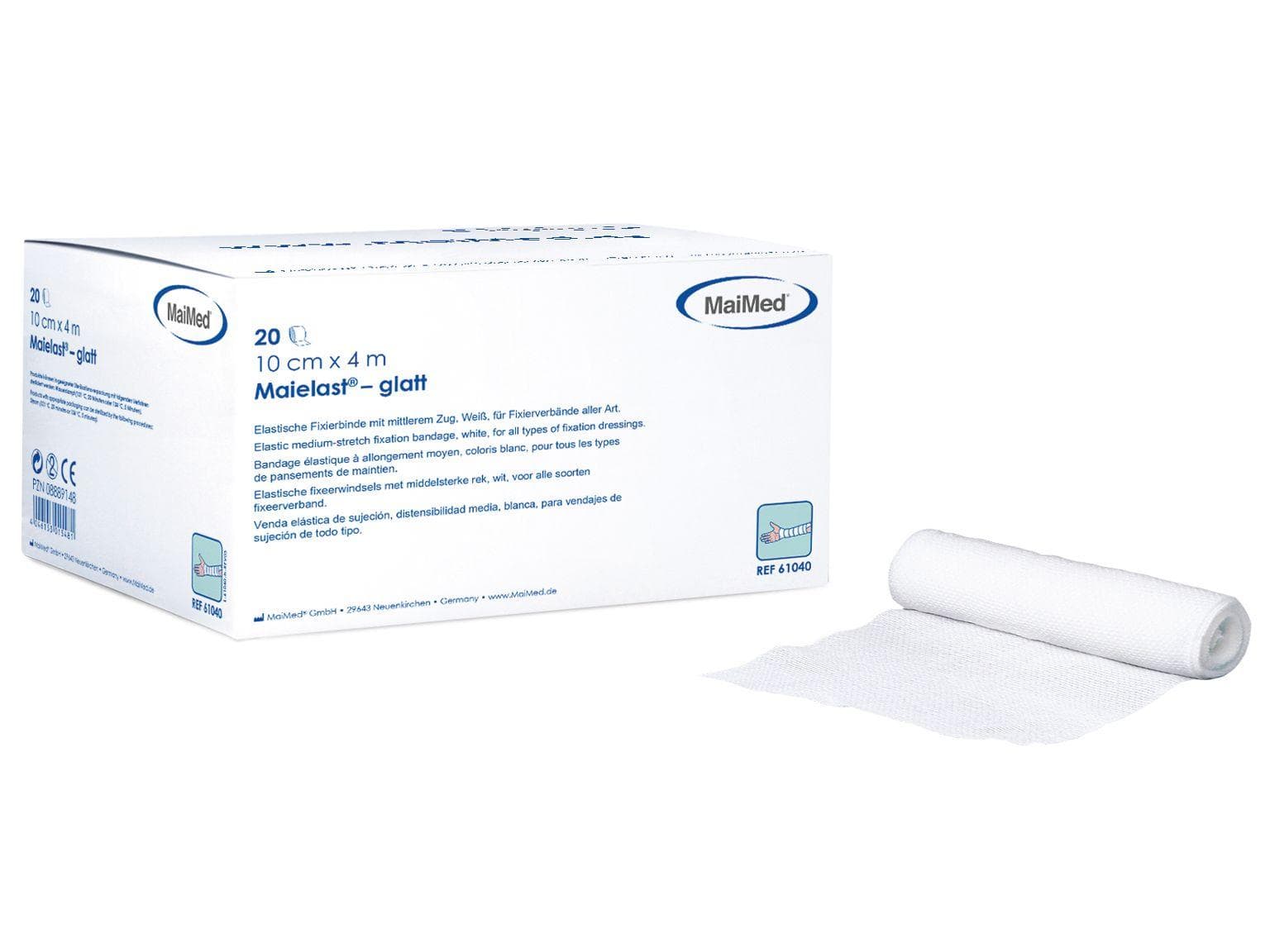 Fixierbinde, 8 cm x 4 m, weiss, unsteril, 44% Viskose und 56% Polyamid