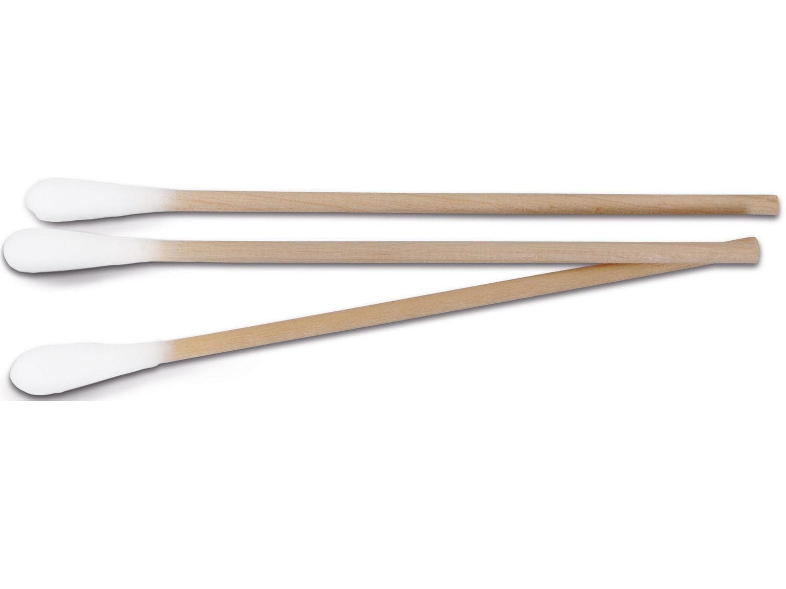 Holzstäbchen 15 cm, mit kleinem Watte- kopf, nicht steril, ø 4 mm