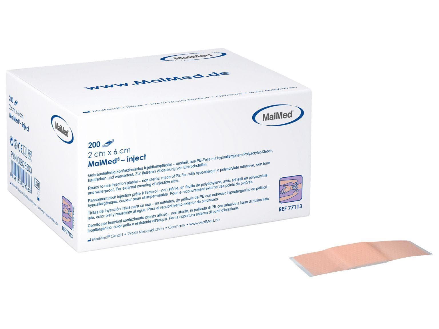 Injektionspflaster, 1 cm x 4 cm, hautfarbig, hypoallergen