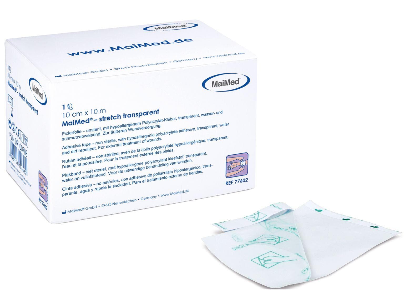 Stretch Transparent, Fixier-Folie, 15 cm x 10 m, latexfrei, unsteril