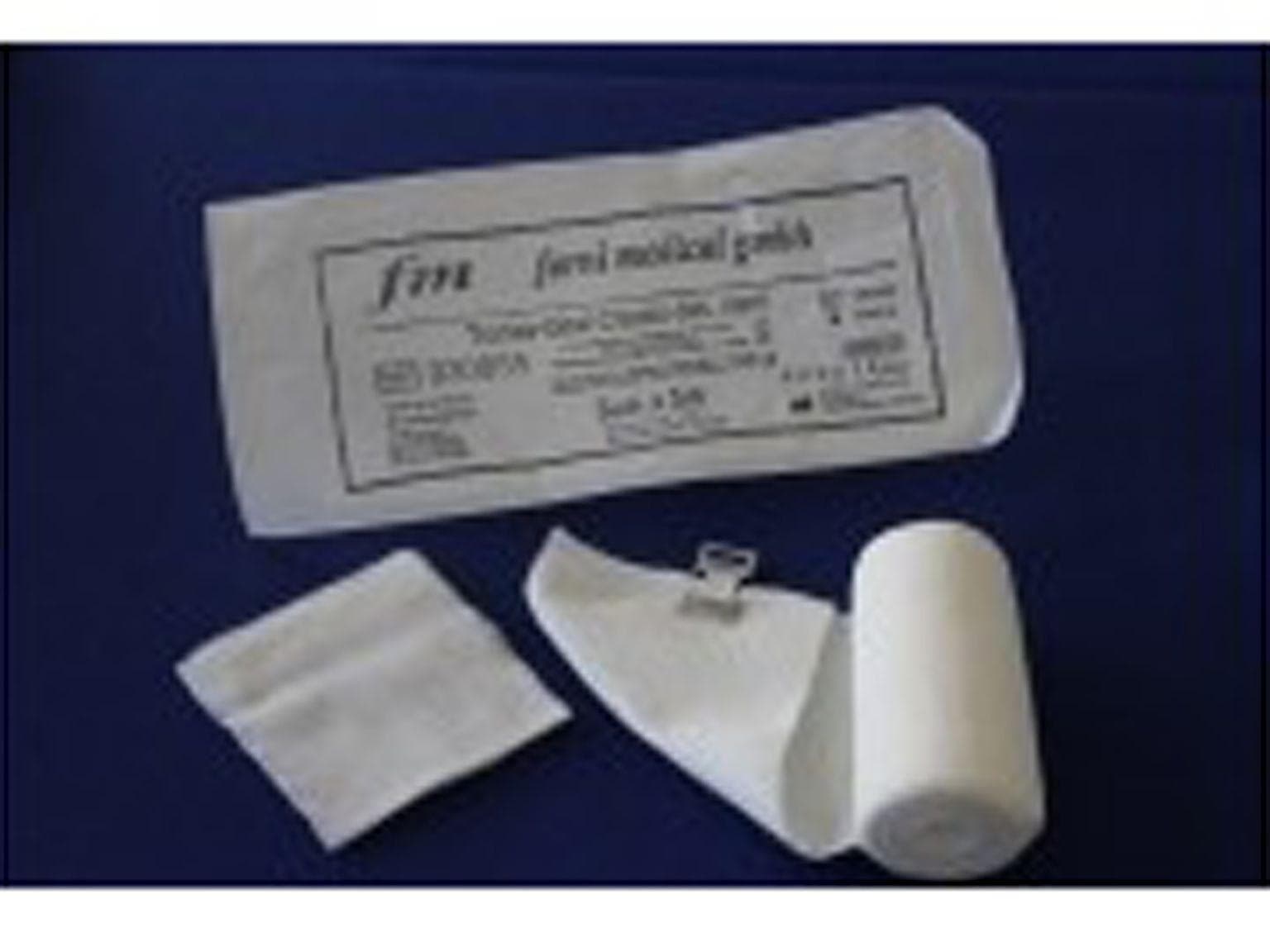 Dauerelastische Langzugbinden, rohweiss, 2 Verbandsklammern, 10 cm x 5 m