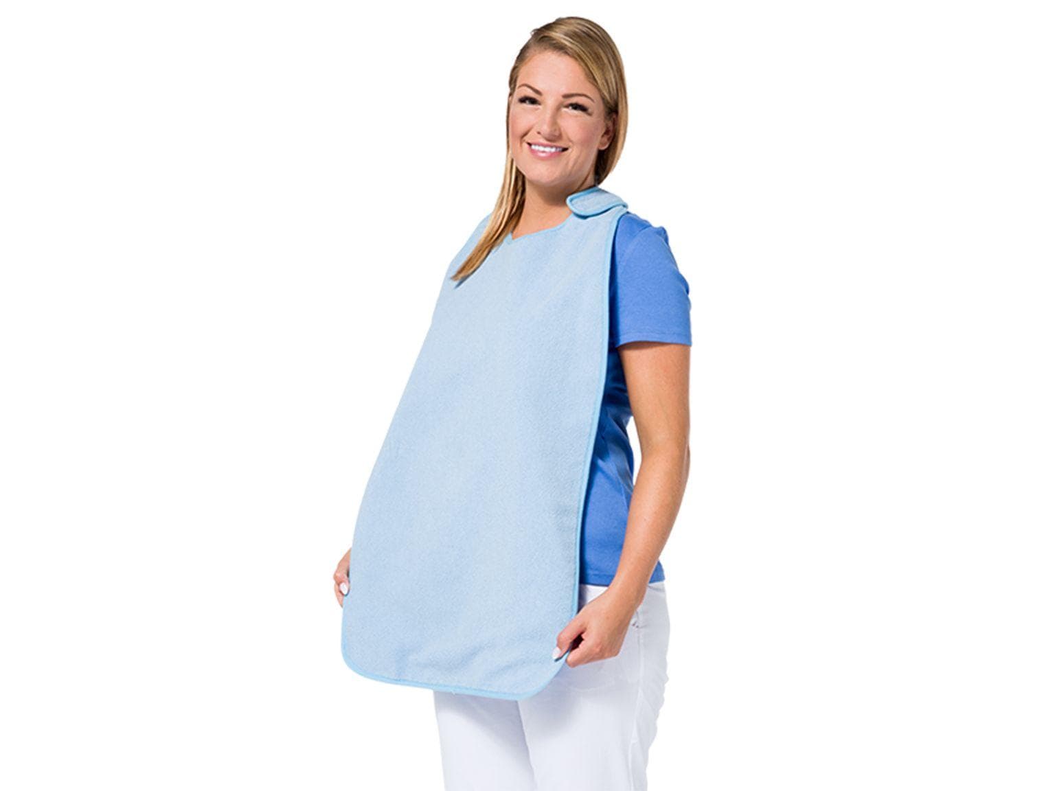 WIBBIES GOUDA, Schutzserviette blau, 47.5 x 69 cm, mit Klettverschluss