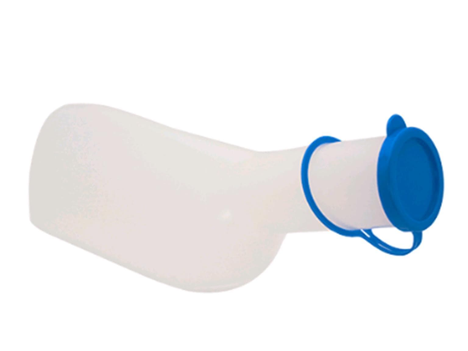 URI BOTTIES,Urinflasche für Männer PP, eckig mit blauem Deckel