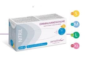 Handschuhe Sensilind, Nitril, Grösse L, blau, puderfrei