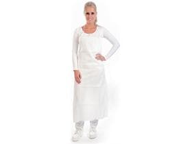 Latzschürze, PP+CPE beschichtet, 50 gm2, weiss,115 x 70 cm,wasserdicht, reissfest
