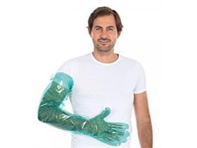 Handschuhe "SOFTLINIE" PE 30my grün, 90 cm lang, Einheitsgrösse,