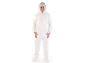Overall, PP, CPE beschichtet, weiss Grösse XL, mit Kapuze