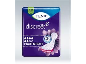 Tena Discreet Maxi Night, L 39.4 x B 14.6 bzw. 18.2 cm (hinten)