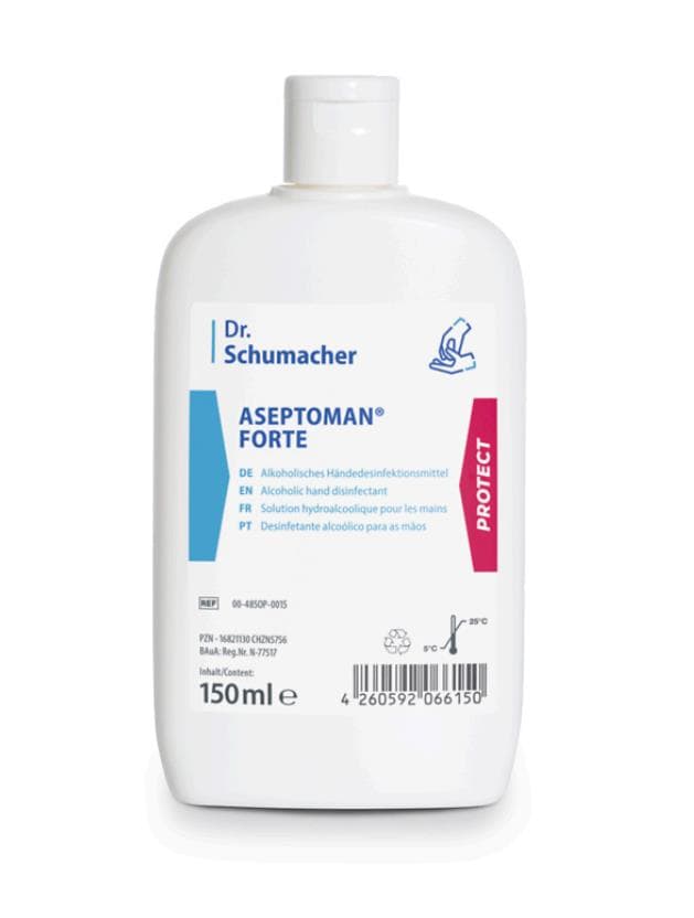 Aseptoman Forte Händedesinfektonsmittel, 150ml, Kittelflasche, hautpflegend