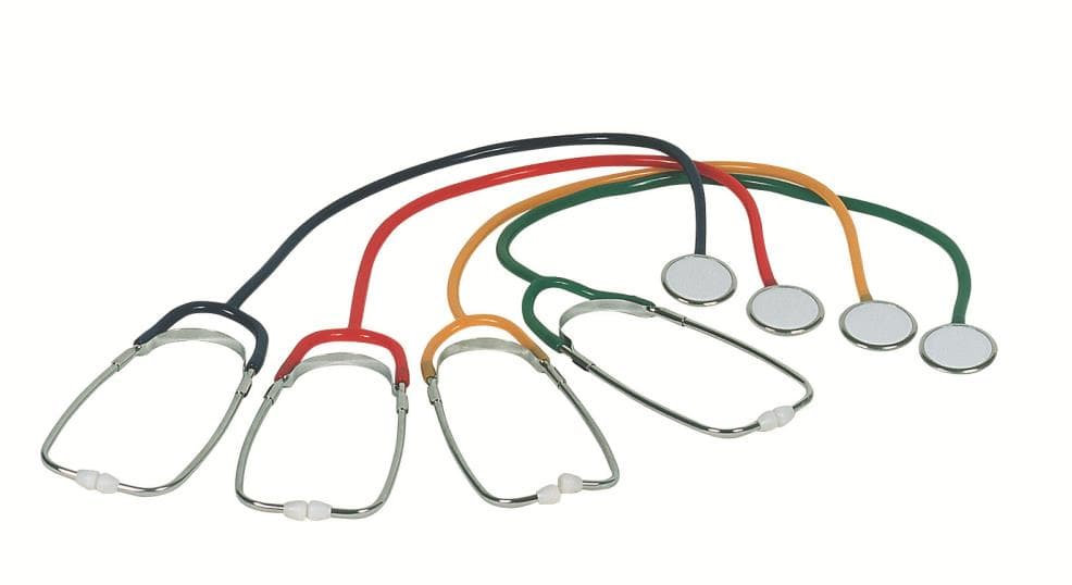 Flachkopf-Stethoskop, gelb, Kopf aus Zinkaluminium-Legierung, Ohrstück aus PE