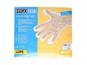 Einweghandschuhe "Damen" aus PE-Folie, transparent, geprägt, Grösse M