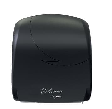 Rollenhandtuchspender Tapira, schwarz, H:371 x B:330 x T:221 mm, Autocut