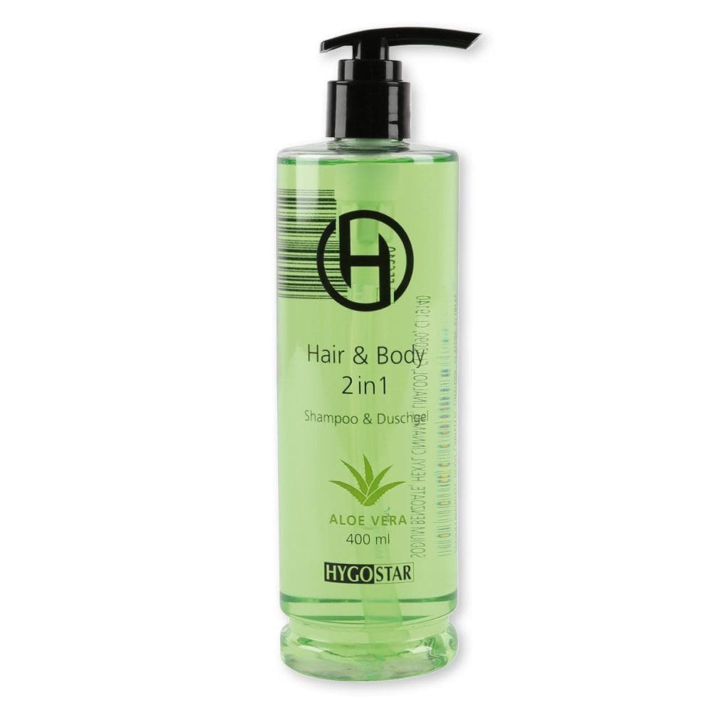 Pumpspender Shampoo & Duschgel, 400 ml, transparent, Duft: Aloe Vera