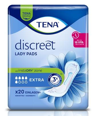 Tena Lady Discreet Extra, Länge: 31 cm bei mittlerer Blasenschwäche