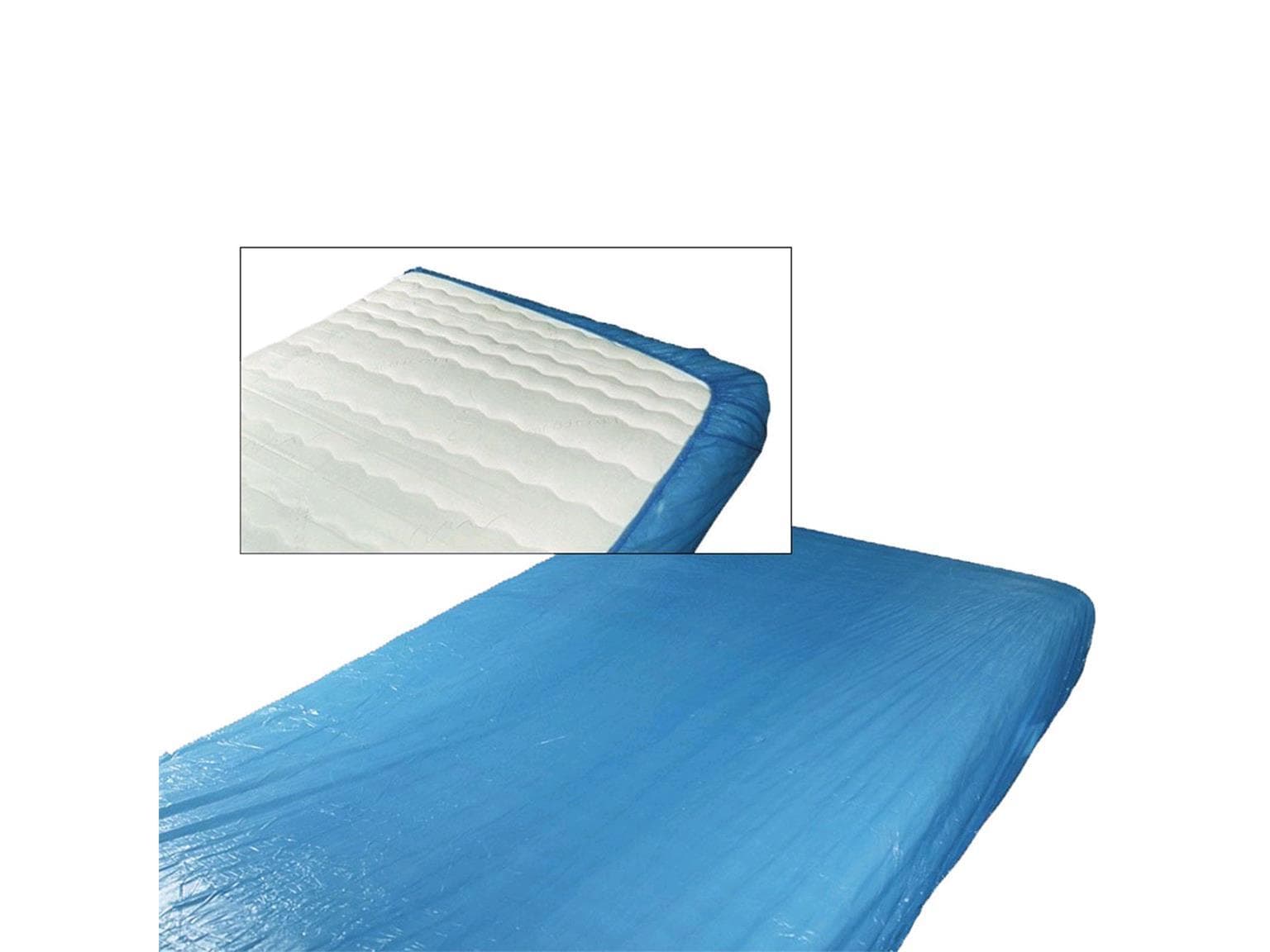 Matratzenschoner aus LDPE, blau 210 x 90 x 20cm, mit Gummizug
