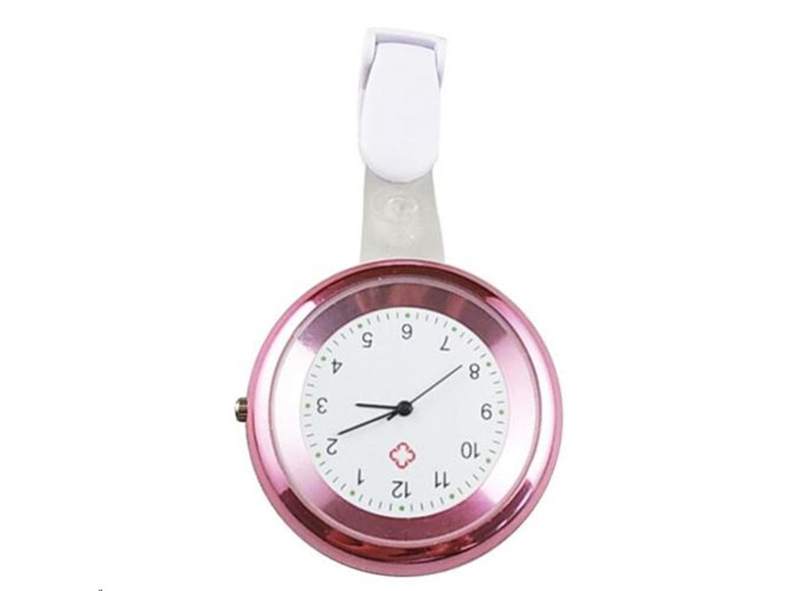 Schwesternuhr mit Clip, rosa ø 4 cm, 9 cm lang