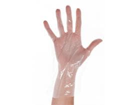 Einweghandschuhe Grösse M, aus CPE-Folie, transparent, strukturierte