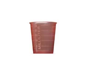 Medikamenten Becherli, rot 30 ml, graduiert