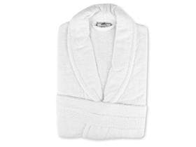 Bademäntel Premium mit Schalkragen, 100% Baumwolle, Grösse S, weiss