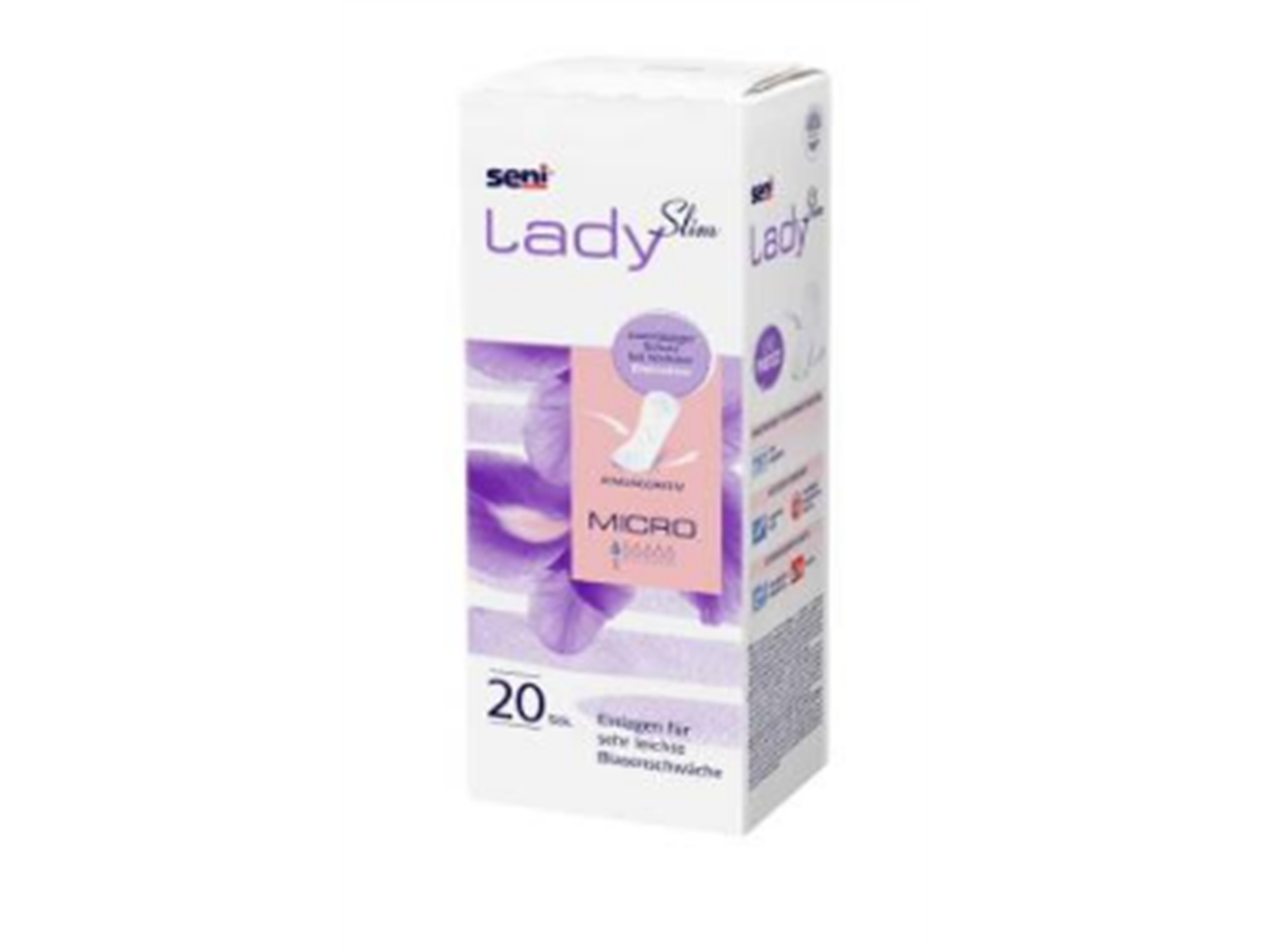 Einlagen Seni Lady Slim Micro 18,5 x 7cm Saugstärke 60 ml für leichte Inkontinenz