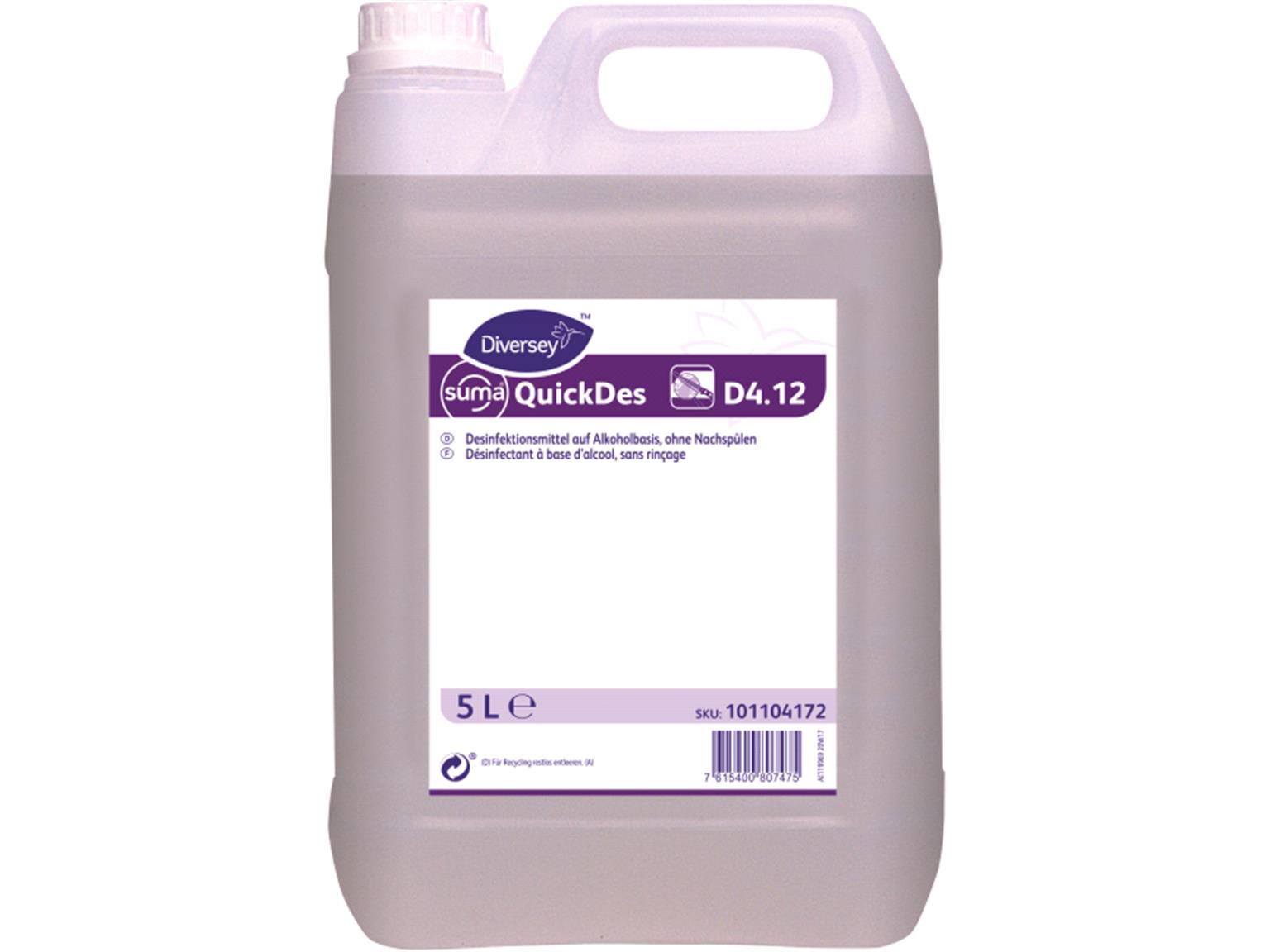 Suma QuickDes D4.12, Desinfektionsmittel auf Alkoholbasis, ohne Nachspülen