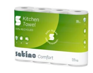 Haushaltrolle Satino Comfort, hochweiss 3-lagig, 64Blatt, 26x22cm, Recycling