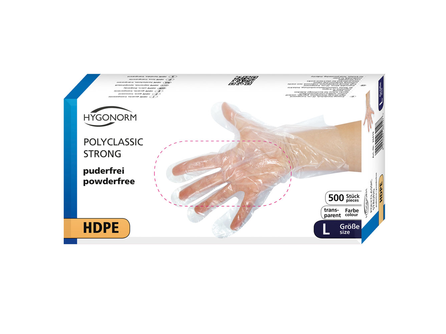 HDPE-Handschuhe Polyclassic strong, L aus HDPE, geprägt