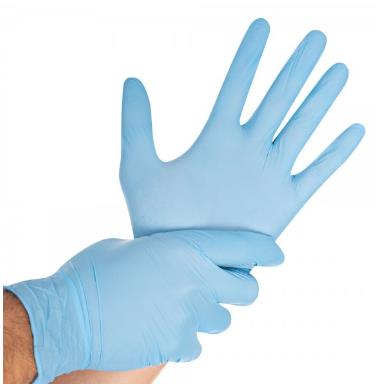 Nitril-Handschuhe Grösse XS, puderfrei, blau, Länge 24 cm