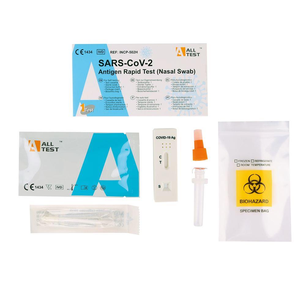 SARS-CoV-2 Alltest Antigen-Schnelltest, Nasenabstrich, Testergebnis nach