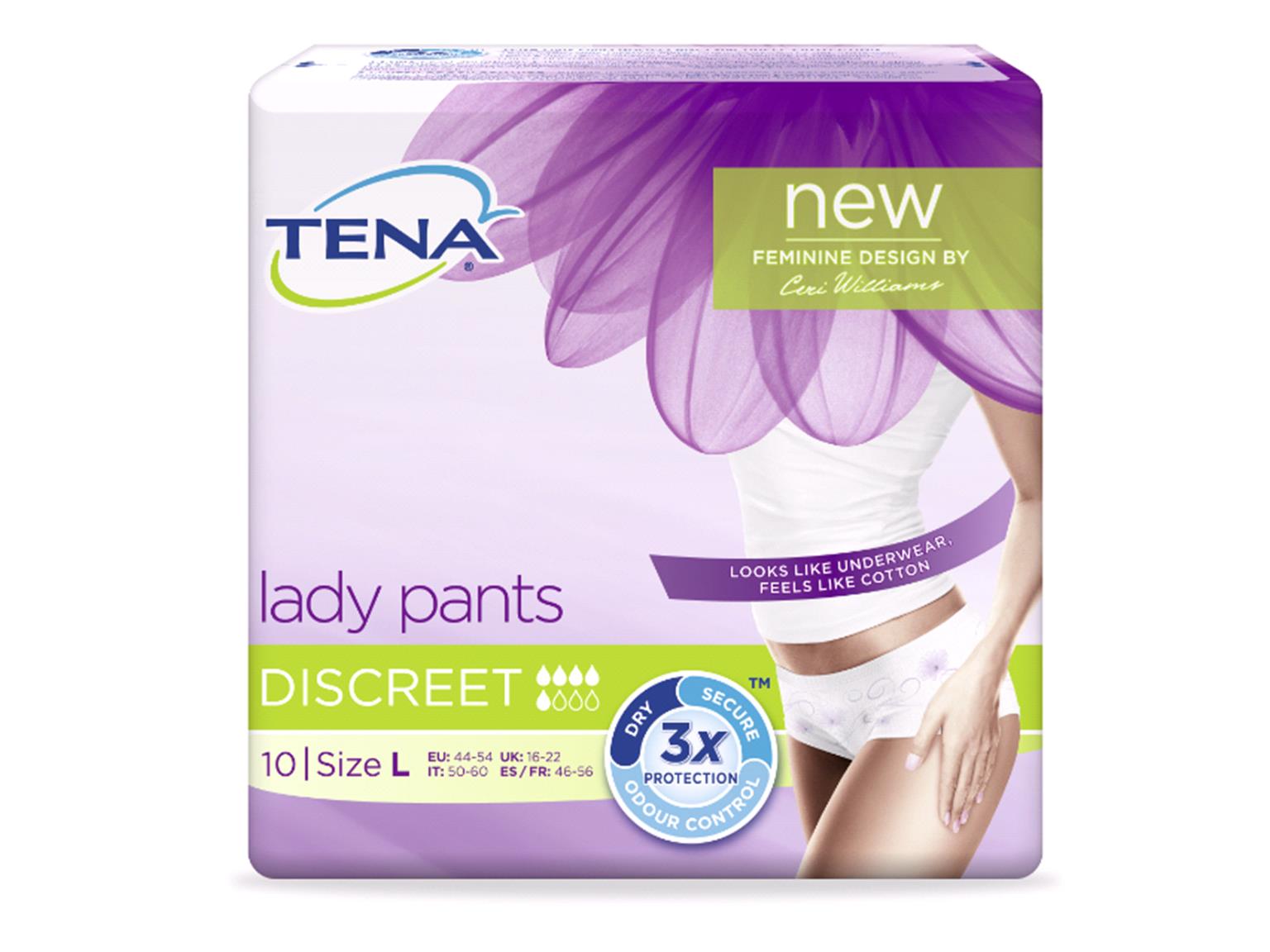TENA Lady Pants Discreet L, Passend für Hüftumfang 95 - 125 cm
