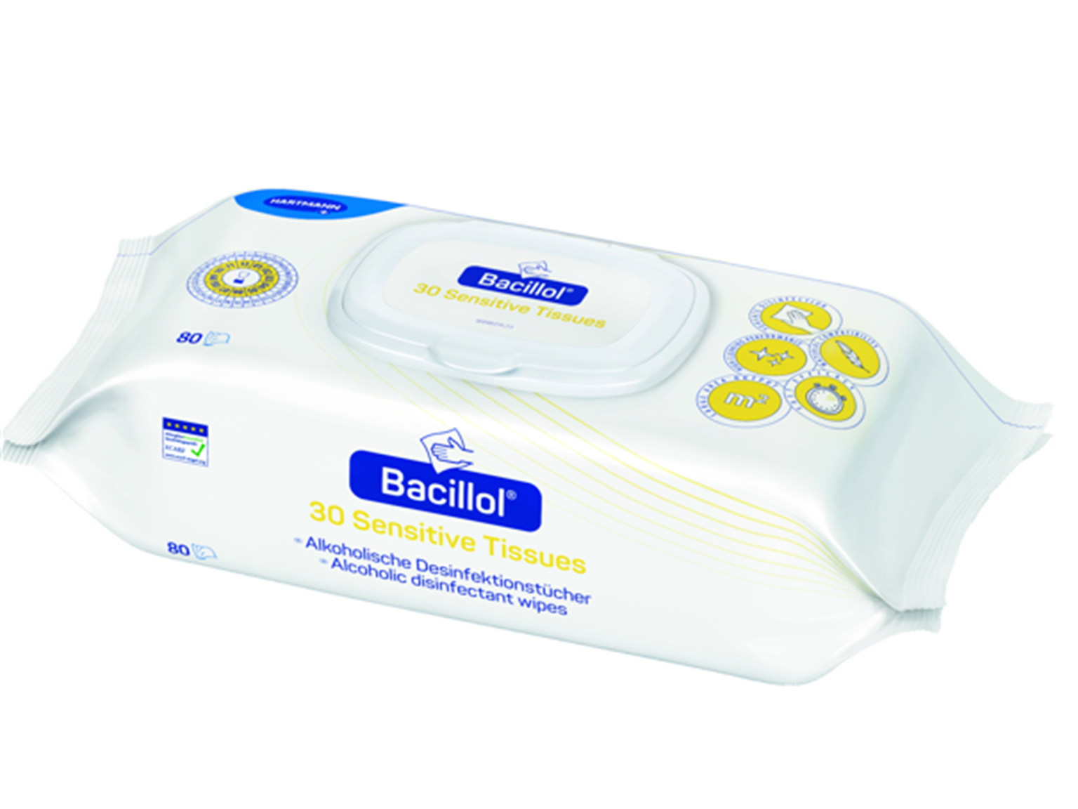 Bacillol Sensitiv 30 Tissues, Flow Pack, 80 Tücher im Pack, 180x200 mm